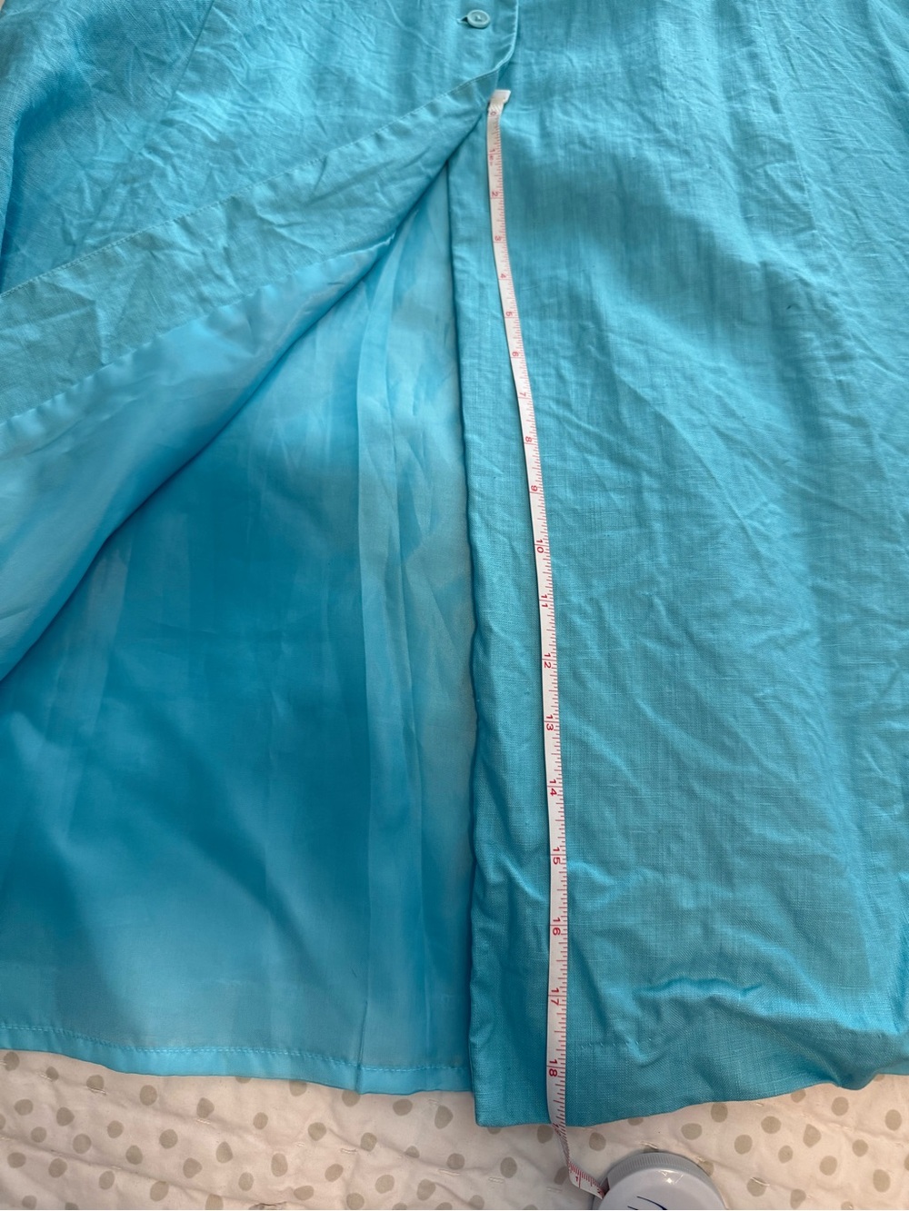 Merona Sleeveless Button-Front 100% Linen Maxi Dress in Aqua Blue - Picture 11 of 15